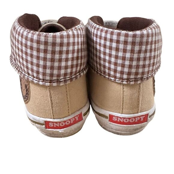 Moonstar ~ Peanuts sneakers ~ Snoopy patch ~ painted Woodstock ~ leather/canvas - Picture 9 of 14